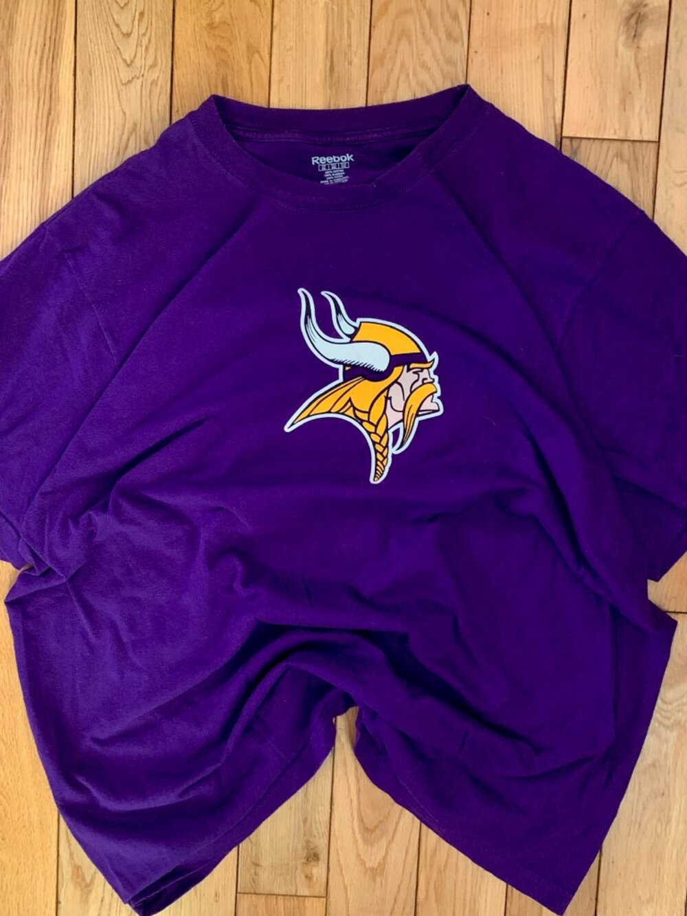 Reebok Minnesota Vikings Big Logo Tee Purple Men's 2XL NFL Football